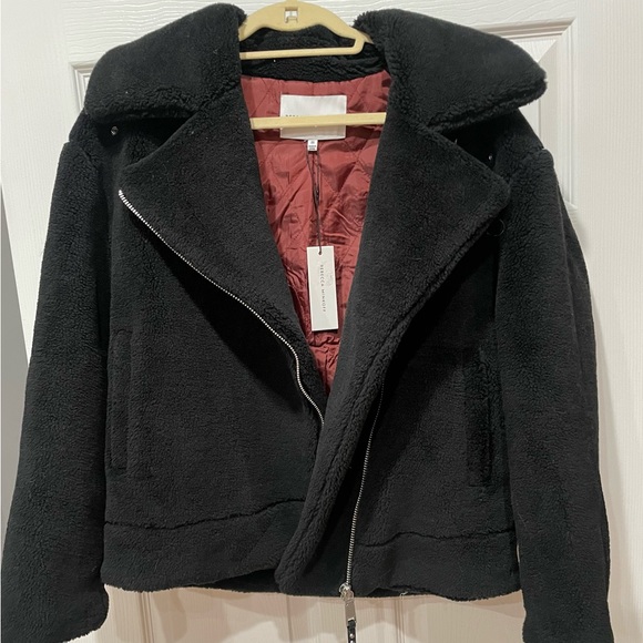 Rebecca MInkoff Brutus Faux Fur Moto Teddy Jacket NWT size Medium M NEW - Picture 4 of 8